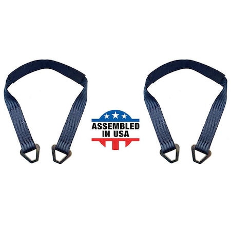 Tie 4 Safe 2" x 21" Axle Straps w/ Sleeve & D Rings, WLL: 3, 333 lbs., PK2 RT41A-21M18-BLK-C-2